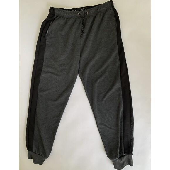 GAME TIME Gray Sweatpants Men Large Drawstring Cuffed Lounge Training Gym Casual - Picture 1 of 8